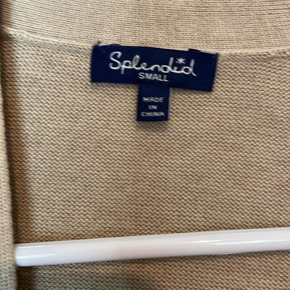 Splendid Tan Open Long Cardigan Size Small - Picture 6 of 12